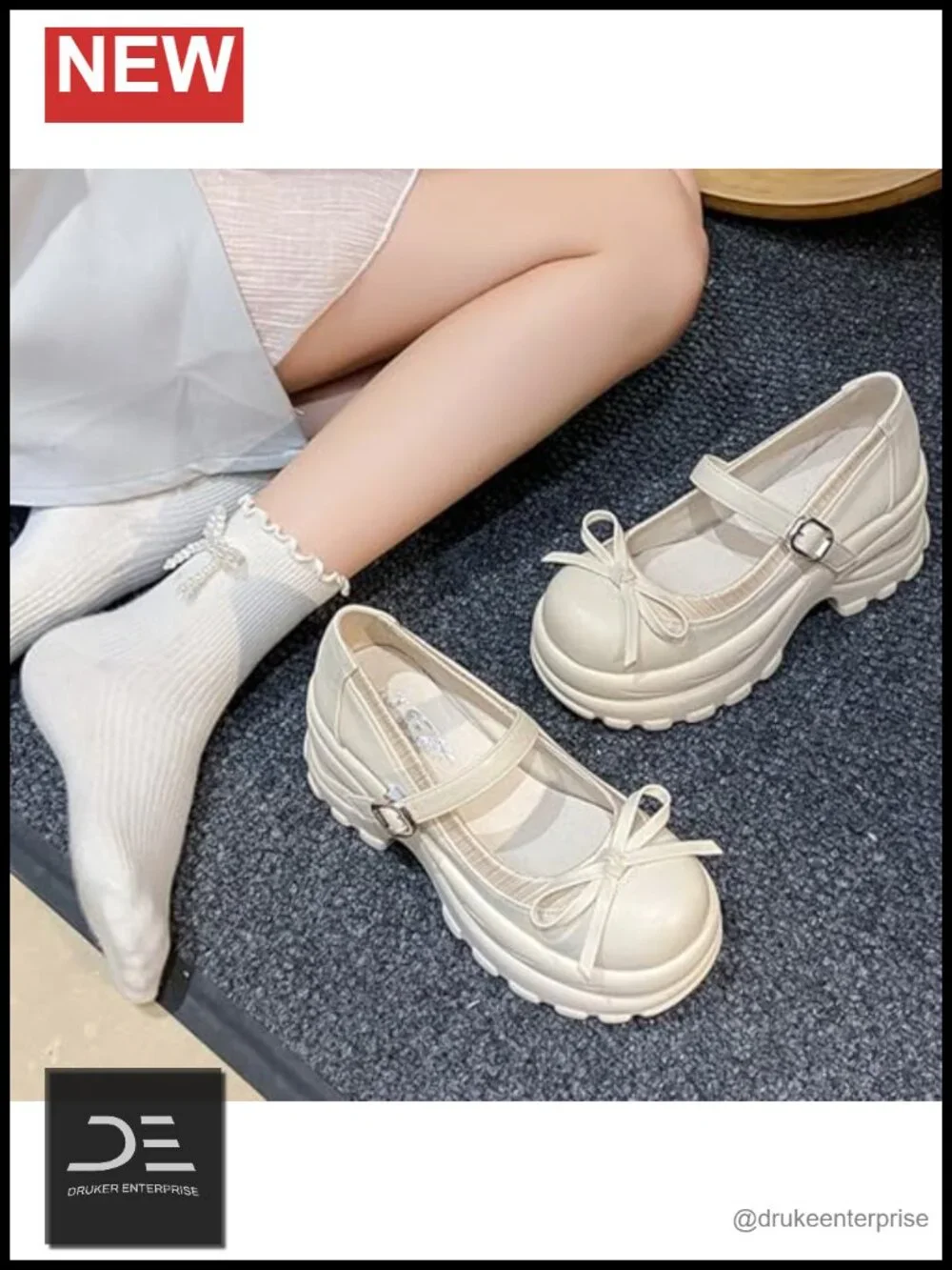 Women's Mary Jane Platform Shoes Comfortable Chunky Heel Ankle Strap Round Toe